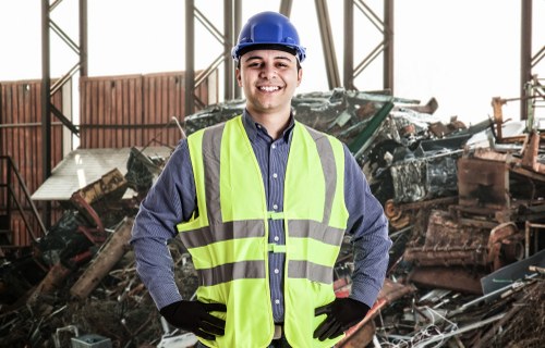 Clean and organized construction site after waste clearance